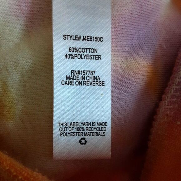 Jolie & Joy Tie-Dye Short Hoodie Front Pouch Women's Small - Picture 7 of 9